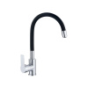 смеситель для кухни valfex estreya chrome/black гибкий излив черный