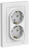 розетка двойная скрытой установки с/з 16а белый se atlas design