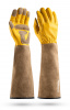 перчатки садовые кожаные удлиненные m желтые grinda proline