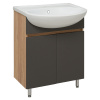 тумба 600 мм напольная лада графит/лиственница с раковиной уют 60 runo