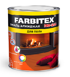 Эмаль алкидная ПФ-266 для пола красно-коричневый 2,7 кг FARBITEX Эмаль алкидная ПФ-266 для пола красно-коричневый 2,7 кг FARBITEX