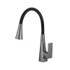 смеситель для кухни valfex tureis graphite гибкий излив черный