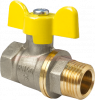 кран шаровой газовый никелированный 1/2" (15 мм) в/н бабочка valfex