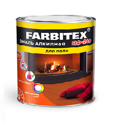 Эмаль алкидная ПФ-266 для пола желто-коричневый 1,8 кг FARBITEX Эмаль алкидная ПФ-266 для пола желто-коричневый 1,8 кг FARBITEX