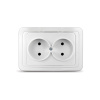 розетка двойная скрытой установки б/з 10а белый universal валери