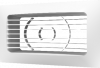 решетка приточно-вытяжная, плоская, с фланцем, белая 204х60 мм era