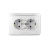 розетка двойная скрытой установки с/з 16а белый universal валери