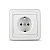 розетка одинарная скрытой установки с/з 16а белый universal валери