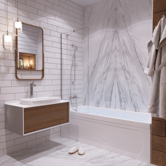 Ванна акриловая 150х70 см белая 1ACREAL Гамма1