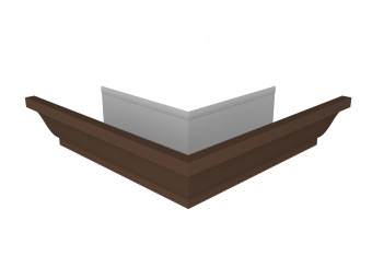 Угол желоба внешний для металлического водостока шоколад RAL 8017 GRANDLINE Vortex