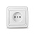 розетка одинарная скрытой установки б/з 10а белый universal валери