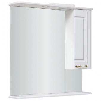 Зеркальный шкаф Леон 75 белый правый RUNO