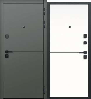 Дверь входная 9 см МДФ/МДФ молдинг эмалит белый 860 мм левая FERRONI