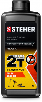 Масло 2-х тактное полусинтетика 1 л STEHER 2T-Ultra