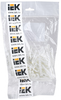 Дюбель-хомут нейлоновый круглый белый 5х10 мм (100 шт) IEK1