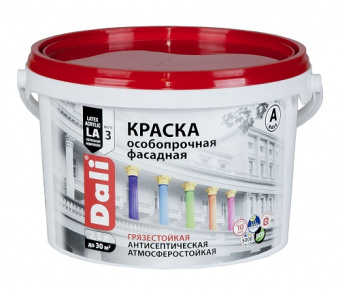 Краска фасадная акриловая особопрочная 2,5 л DALI