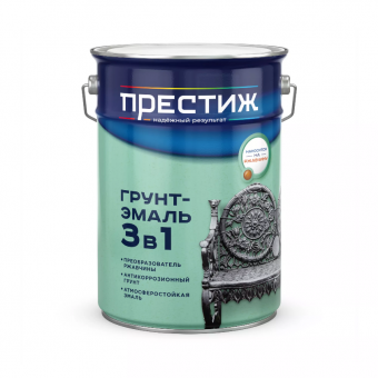 Грунт-эмаль гладкая по ржавчине черный 5 кг ПРЕСТИЖ