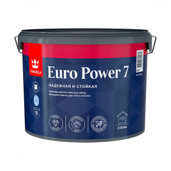 Краска интерьерная моющаяся акриловая 9 л TIKKURILA Euro-Power 7