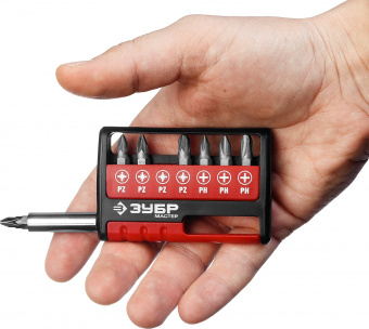 Набор бит с адаптером в пластиковом кейсе (8 предметов) ЗУБР1