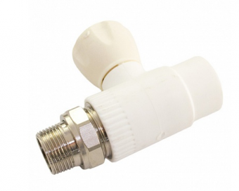 Кран полипропиленовый шаровой с накидной гайкой 20 мм х 1/2" НР прямой VALFEX