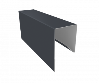 Планка П-образная заборная 17х2000х0,4 мм серый графит RAL 7024 GRANDLINE