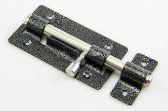 Засов универсальный, накладной, круглый, цвет серый 80х60х20 мм ДЕЛГА