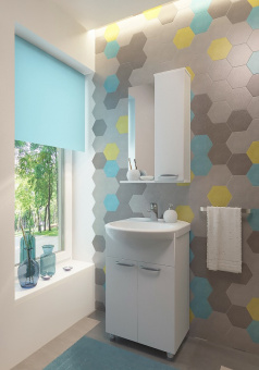 Тумба 600 мм напольная Ника белая с раковиной Уют 60 EVAGOLD