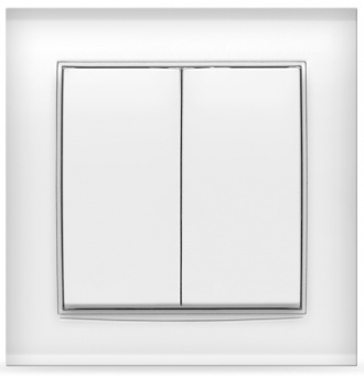 Выключатель двойной скрытой установки 10А белый UNIVersal Бриллиант