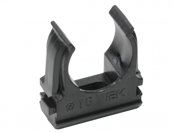 Держатель для труб с защелкой 16 мм черный (100 шт) IEK