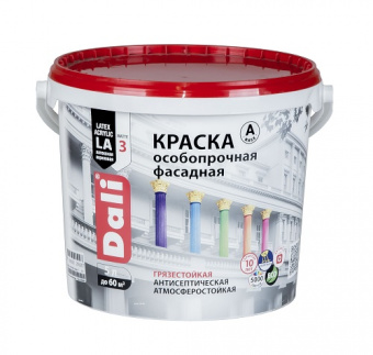 Краска фасадная особопрочная акриловая 5 л DALI