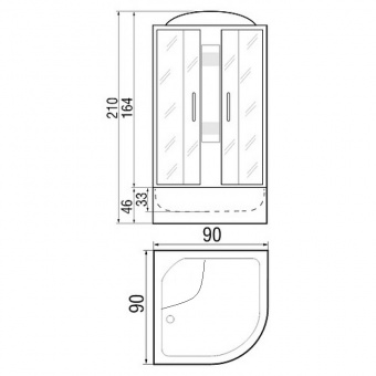Душевая кабина Nara Light 90/46 MT RIVER1