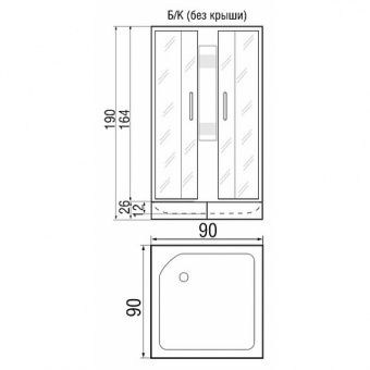 Душевая кабина KP-WEV 170х85 см HYDROOM2