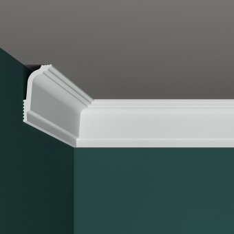 Плинтус потолочный R-80 70/35 белый ПРАЙМДЕКОР