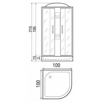 Душевая кабина Nara Light 100/15 МТ RIVER2