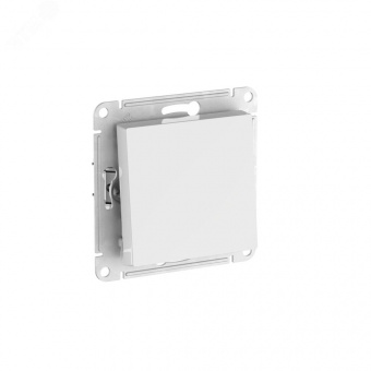 Переключатель одинарный скрытой установки 10А белый SE Atlas Design