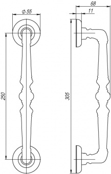 Ручка-скоба PALAZZO PULL SM AB-7 матовая бронза (1 штука) FUARO1