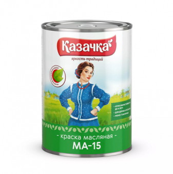 Краска масляная МА-15 ярко-зеленый 0,9 кг КАЗАЧКА