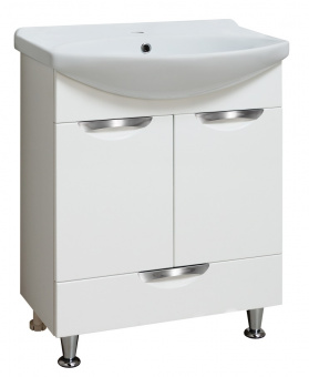 Тумба 650 мм напольная Барселона белая с раковиной Стиль 65 RUNO