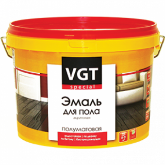 Эмаль акриловая для пола полуматовая супербелая 1 кг VGT