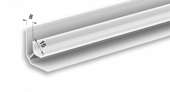 Угол внутренний для панелей белый 3 м ИДЕАЛ Ламини