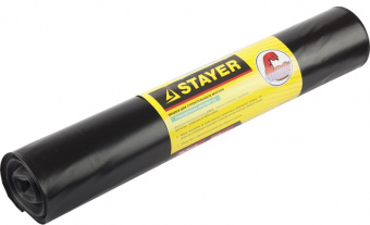 Мешки для строительного мусора 120 л 68 мкм черные (10 шт) STAYER