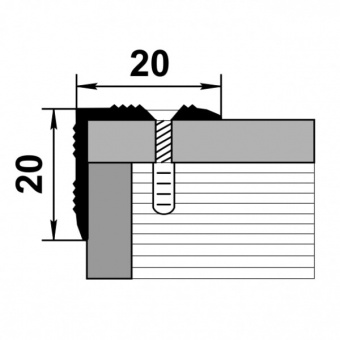 Порог алюминиевый угловой 20 мм х 0,9 м орех 088 ЛУКА1