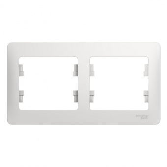 Рамка 2 поста горизонтальная белый SE Glossa