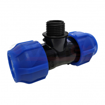 Тройник компрессионный переходной ПНД 32 мм х 1" НР VALFEX