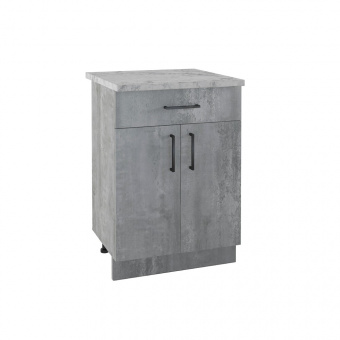 Стол рабочий/разделочный 600 мм 1 ящик цемент светлый EVAGOLD