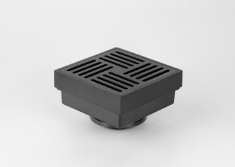 Трап вертикальный 100х100 мм выпуск 50 мм черный VALFEX