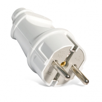 Вилка прямая с/з белая 16 А 250 В UNIVersal