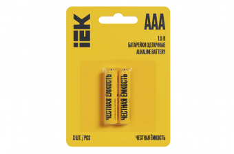 Батарейка алкалиновая AAA (2 шт) IEK Alkaline
