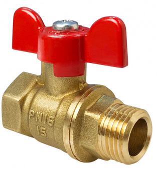 Кран шаровой 1/2" (15 мм) в/н бабочка VALFEX Стандарт