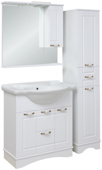 Зеркальный шкаф Леон 75 белый правый RUNO1